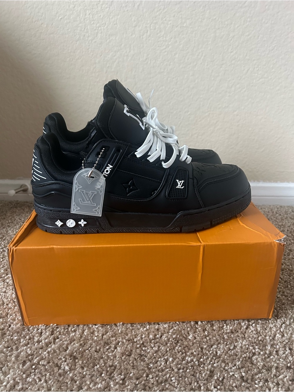 LV Trainers Black and White Mens Size 11